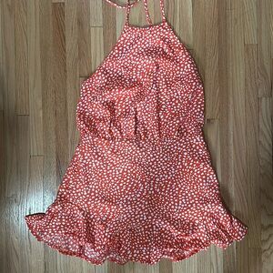 Red polka dot romper